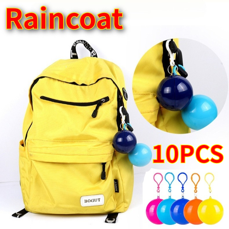 10PCS Colorful Mini Portable R - Emergency Poncho Rain recension och pris