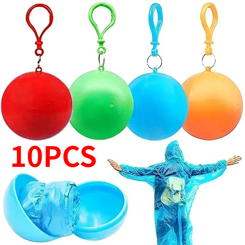 10PCS Colorful Mini Portable R - Emergency Poncho Rain recension och pris