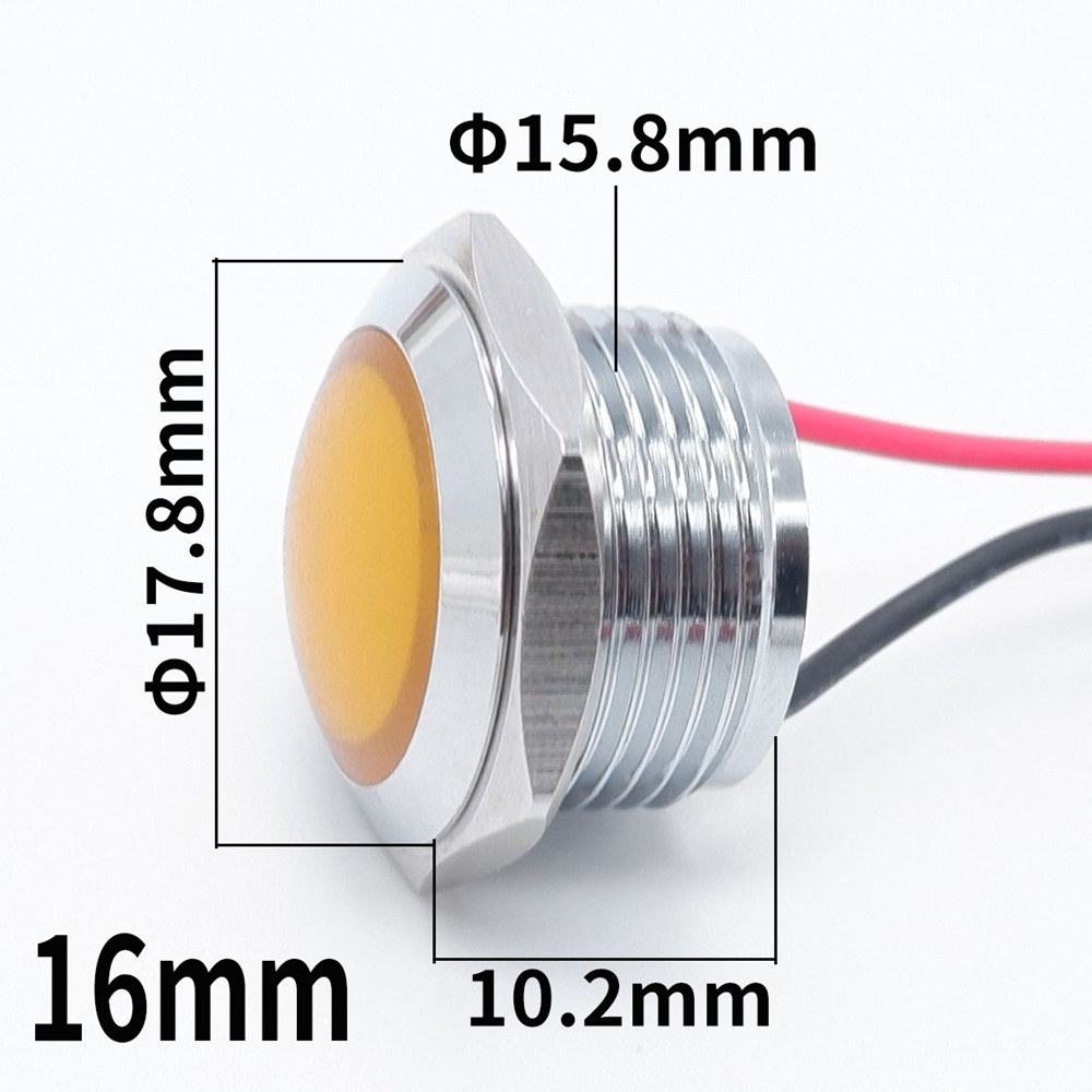 12mm 16mm 19mm 22mm Metal LED  - Signal Panel Orange recension och pris